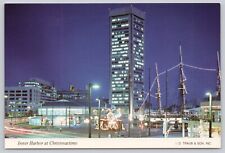Baltimore Inner Harbor at Christmas, Santa Booth, Baltimore MD Maryland Postcard picture