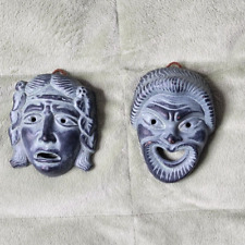 Vintage Theater Masks Set Wall Hanging Drama Comedy Faces Greece picture