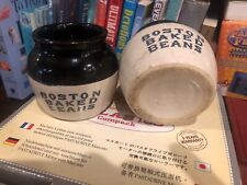 Vintage Boston Baked Beans Small Crock Pot / Jar Souvenir Of Old North Church picture
