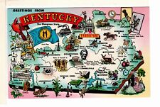 Unposted Postcard State Map Greetings from Kentucky KY The Bluegrass State-WP3 picture