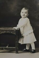 c.1900's Adorable Studio Baby Girl Antique RPPC 1910's picture
