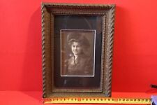 Antique  Picture Photo Frame Chip Carved Wood Antique w picture picture