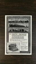 Vintage 1901 Smith Premier Typewriters Original Ad  721 picture