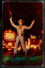 LAS VEGAS Nevada 1954 POSTCARD FREEMONT STREET Golden Nugget HOTEL APACHE Cowboy picture