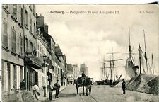 France Cherbourg - Quai Tzar Alexander III old postcard picture