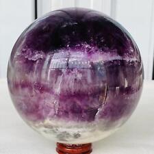 3200G Natural Fluorite ball Colorful Quartz Crystal Gemstone Healing picture
