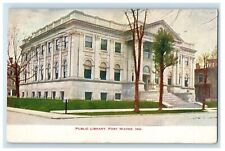 1908 Public Library, Fort Wayne Indiana IN Posted Antique Postcard picture