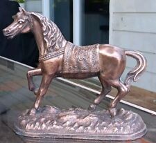 Antique Bronze Horse Statue Sculpture “Bonner” Mantel Clock Topper See Picture picture