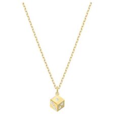 Swarovski Dice Necklace Pendant Gold Plated #5523560 100% Authentic New in Box picture