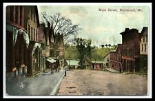 Richmond Maine Main St Street View Postcard Posted 1912    pc178 picture