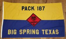 VTG Boy Scout Cub Scout Pack 187 Flag BIG SPRING, TEXAS West Texas 3' x 5' Rare picture