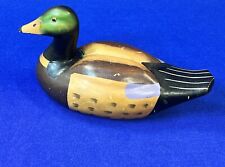 VINTAGE HAND CARVED AND PAINTED WOODEN MALLARD DUCK DECOY Large 10” picture