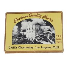 Vintage Frashers 10 Miniature B&W Souvenir Photo Views Griffith Observatory CA picture