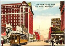 Postcard - Third Street Looking South from Wells, Milwaukee, Wisconsin picture