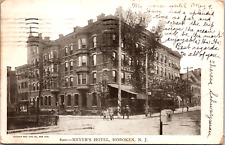 Vintage C. 1906 Corner Street Scene Myers Hotel Hoboken New Jersey NJ Postcard picture