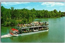 C1960 Au Sable River Queen Foote Dam Paddle Party Tour Boat Oscoda MI Postcard picture