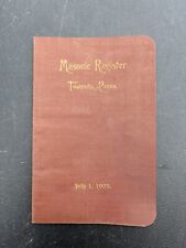 Masonic Register 1903 Towanda Kansas Lodge 108 A.F. and A.M. Mason Collectibles picture