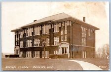 Postcard RPPC WI Phillips Wisconsin Normal School Price County R47 picture