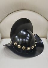 Medieval conquistador Helmet gift Black Spanish Hand Forged Steel Morion Helmet picture