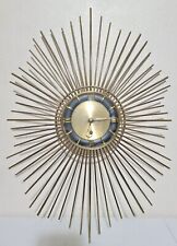 Vintage Diehl 8 Day Starburst Sunburst Wind-Up Clock Made in Germany w/Key RARE picture
