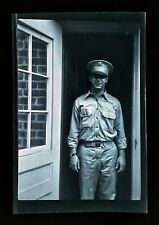 c1940s US Army Soldier Barracks World War II Military Photo Negative Vintage N picture
