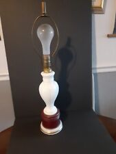 Vintage Aladdin Alacite Glass Red & White Lamp 1930s picture