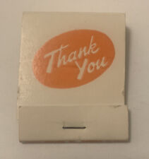 Vintage Thank You Matchbook Full Unstruck Advertising Matches Souvenir Collect picture