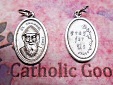 Saint St. Charbel - Pray for Us on back -  Italian 1 inch  Silver Tone Medal  picture