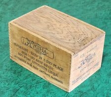 VINTAGE 1930s OLD FAITHFUL CHALK WOOD DOVETAIL CRATE SLIDE LID picture