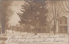 Winter Residential Street Ovid Center New York 1906 Doane Cancel RPPC Postcard picture