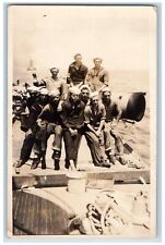 US Navy Sailor Aboard Ship Postcard RPPC Photo Earl Carder c1910's Antique picture