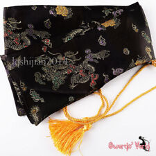 black soft storage bag with Chinese dragon pattern for japanese samurai sword picture