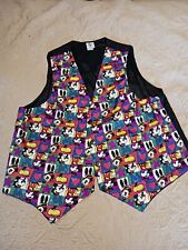 Vtg 90s Mickey & Co Women's Large Black Vest Disney Mickey Mouse Pattern  picture