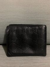 Authentic Gucci Black Leather GG Monogram Mens Bifold Wallet   picture