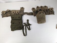 WW1/WW2 US Ammo Pouch Belt w/ Canteen Cup And Carrier Grenade Pouch M1 Garand picture
