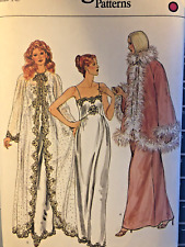 VTG `80`s Vogue 8184 Misses Glamour Nightgown & Robe-Peignoir Set SZ 10 FF picture