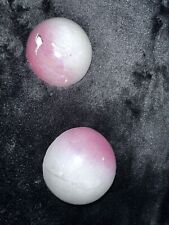 Set Of 2 Vintage Bradley Ceramic Pink And White Bubble Wall Pocket (damaged) picture