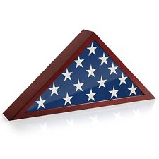 Large Flag Box Display Case for Burial Flag - Fits a Folded 5x9.5 Flag - Mili... picture
