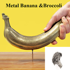 Metal Banana Hammer DX Bronze Broccoli Stainless Steel Paperweight Fake Fruits picture