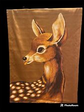 Vtg Wesco-Reltex Fabric Panel Deer Bambi Wilderness Panel Wall Hanging 29