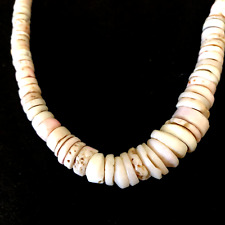Genuine Hawaiian Natural Puka Shell Surfer Necklace Graduated 15.5” 40 Grams picture