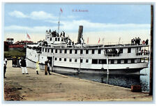 c1910 S.S. Keenora Passenger Steamboat in Landing View Canada Postcard picture
