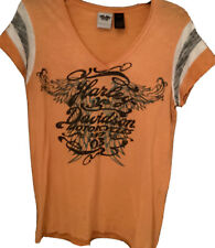 Harley Davidson Womens T Shirt Peach Graphic Design Genuine Merchandise Shop S M picture