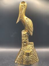 Vintage Brass Pelican Figurine 8.5