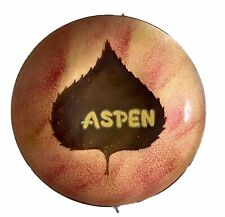 Vintage ASPEN Dish “The ASPEN STORE” 6” Metallic Glacé Metal SKI RESORT Colorado picture