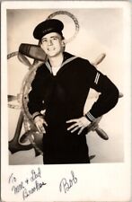 c1940s WWII Military RPPC Photo Postcard Sailor in Navy Uniform 