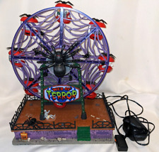 LEMAX Spooky Town WEB OF TERROR Ferris Wheel LED Sound Lights Animation Village picture