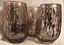 Vintage Handmade in France Pink Mercury Glass Vases Set of 3 picture