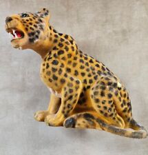 Vintage Spotted Flocked Cheetah Animal Figurine picture