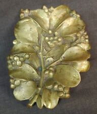 Old Vintage Virginia Metalcrafters Brass Christmas Mistletoe Dish picture
